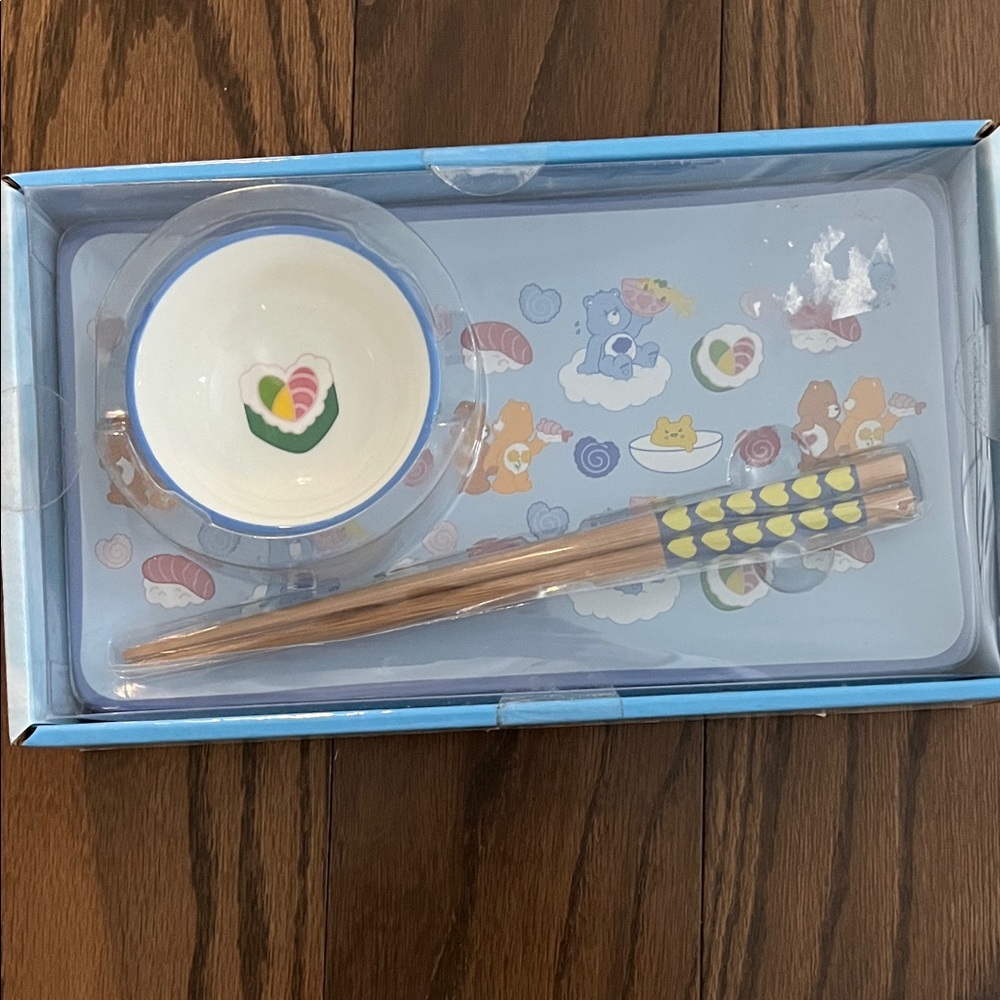 Care Bears Ceramic Sushi Plate Set with Rainbow Design